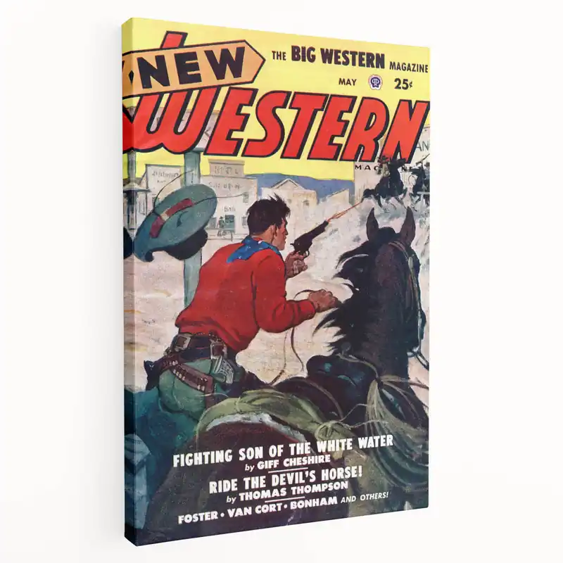 Vintage Magazine Cover Art – New Western Retro Print Modern