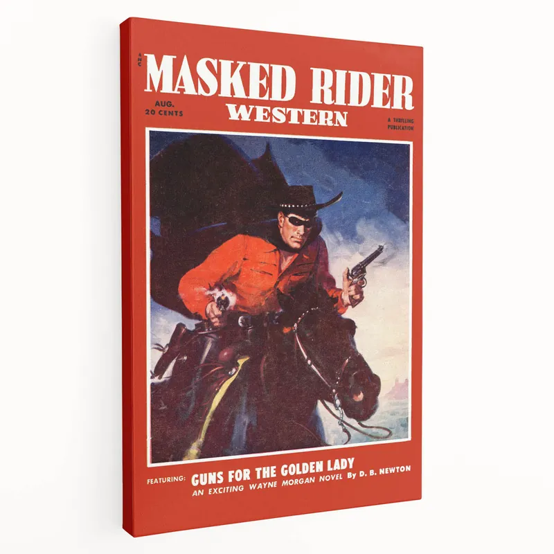 Worldwide Shipping Classic Masked Rider Western Magazine Cover Art