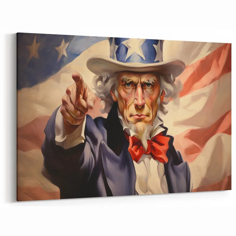 Money Back Guarantee Uncle Sam Patriotic Art - 4th of July Wall Art Oil Painting