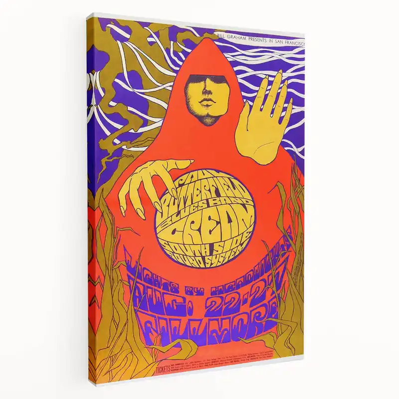 Premium Cream Retro Poster Art – Vintage Concert Wall Decor