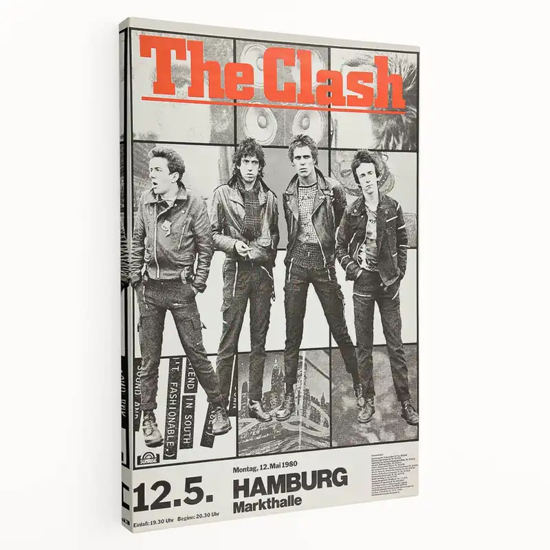 Hot Deal The Clash Hamburg 1980 Poster | Retro Punk Rock Wall Art