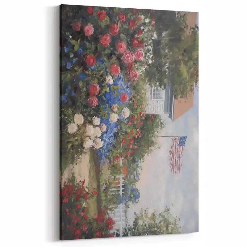 Holiday Sale Patriotic Garden Scene - 4th of July Wall Art