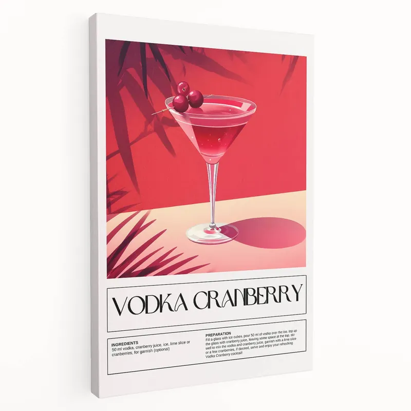 Grab Now Vodka Cranberry Cocktail Print - Cocktail Wall Art for Bars