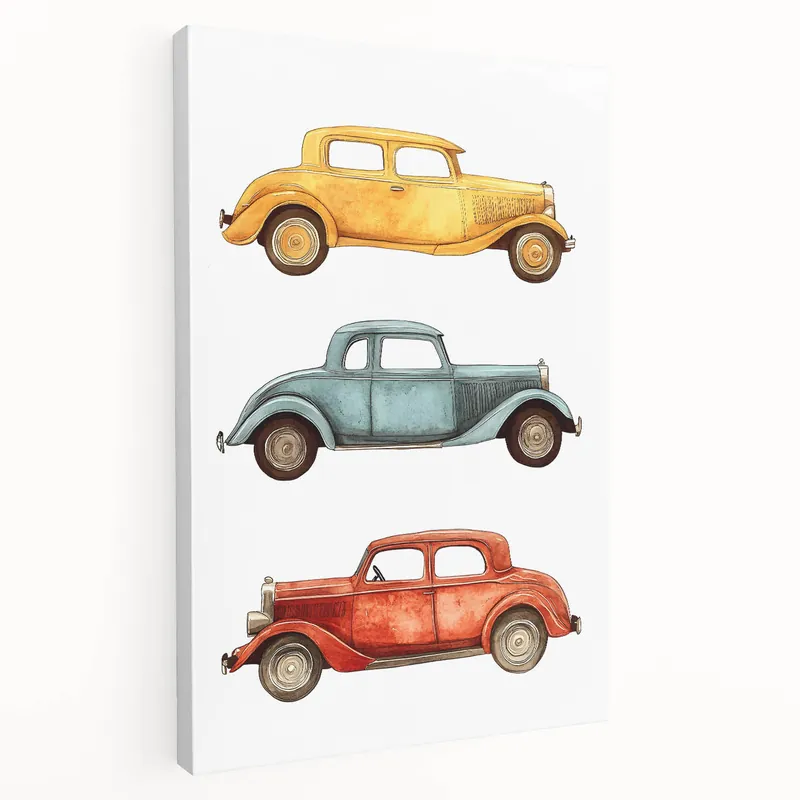 Vintage Cars Nursery Wall Art - Baby Room & Kids Room Decor Clearance