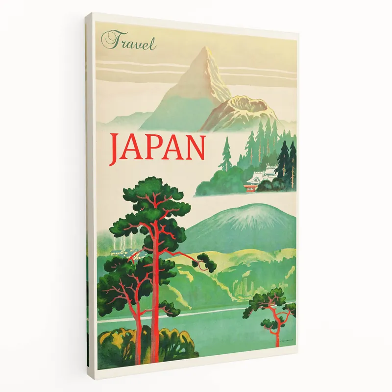 Vintage Japan Travel Poster | Mount Fuji and Scenic Landscape Art Print Money Back Guarantee