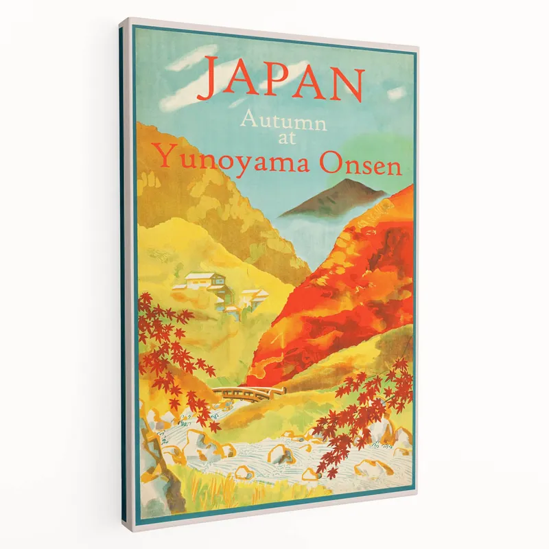 Special Offer Vintage Japan Travel Poster | Autumn at Yunoyama Onsen Art Print