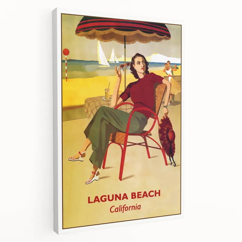 Retro Laguna Beach Poster – Vintage California Travel Print Same Day Shipping