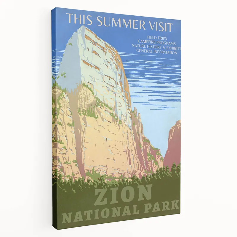 Time-Limited Vintage Zion National Park Poster | Explore Zion Cliffs & Trails