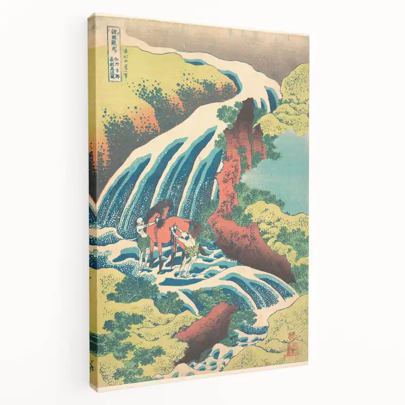 Special Discount Vintage Japanese Travel Poster - Waterfall and Horse | Retro Art