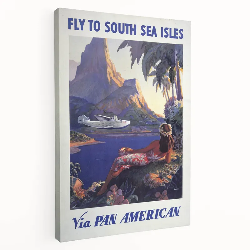 Sale Vintage Travel Poster - South Sea Isles | Retro Island Art Print