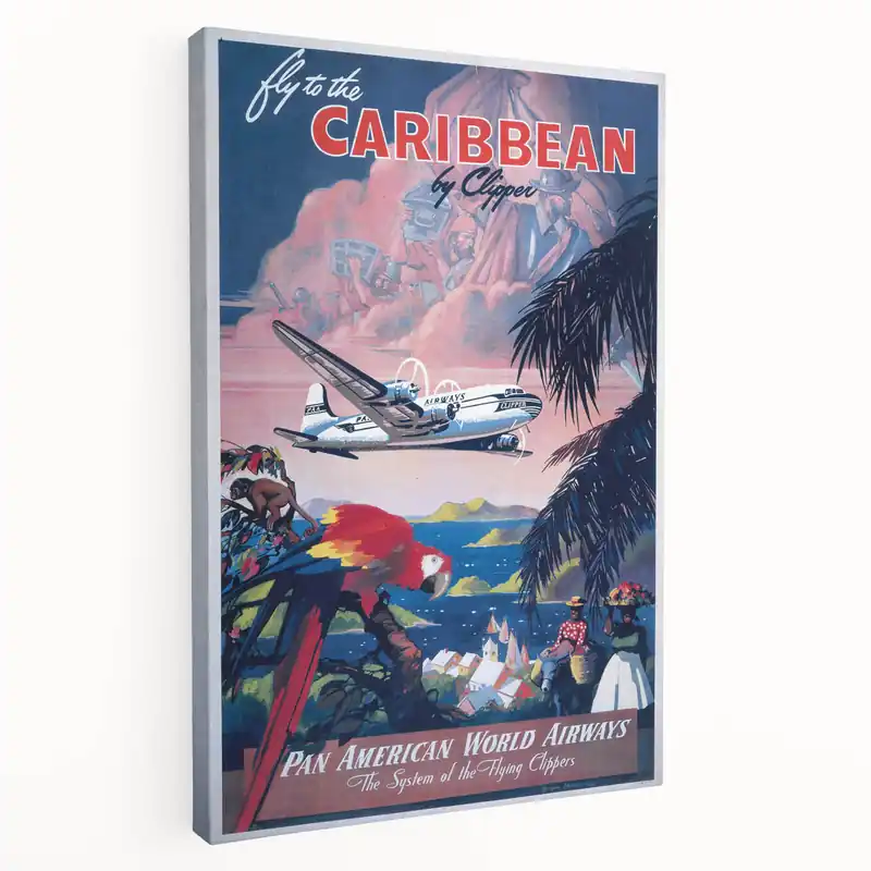 Vintage Travel Poster - Caribbean by Clipper | Retro Island Art Top Pick