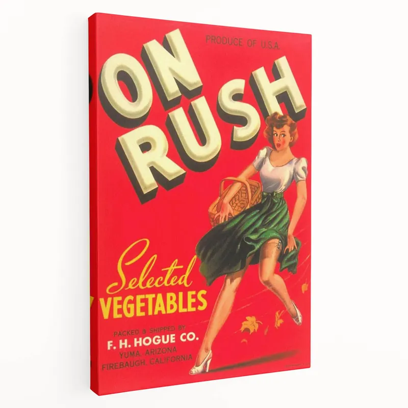 Retro On Rush Ad Wall Art - Vintage Prints for Nostalgic Decor Grab Now