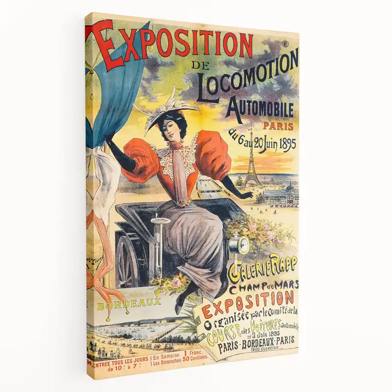 Vintage Exhibition Poster – Locomotion Automobile Retro Art Print Order Now