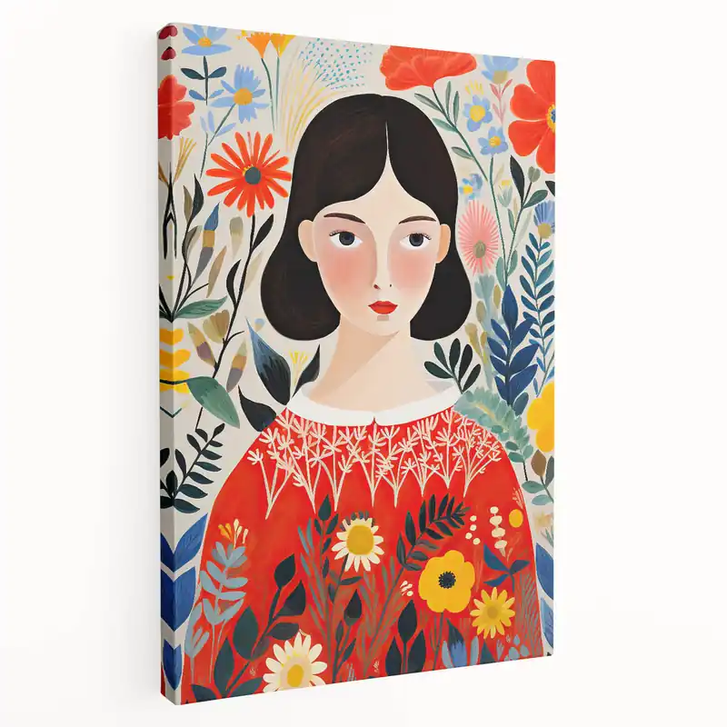 Framed Canvas Art for Children – Floral Girl Kids Room Decor Grab Now