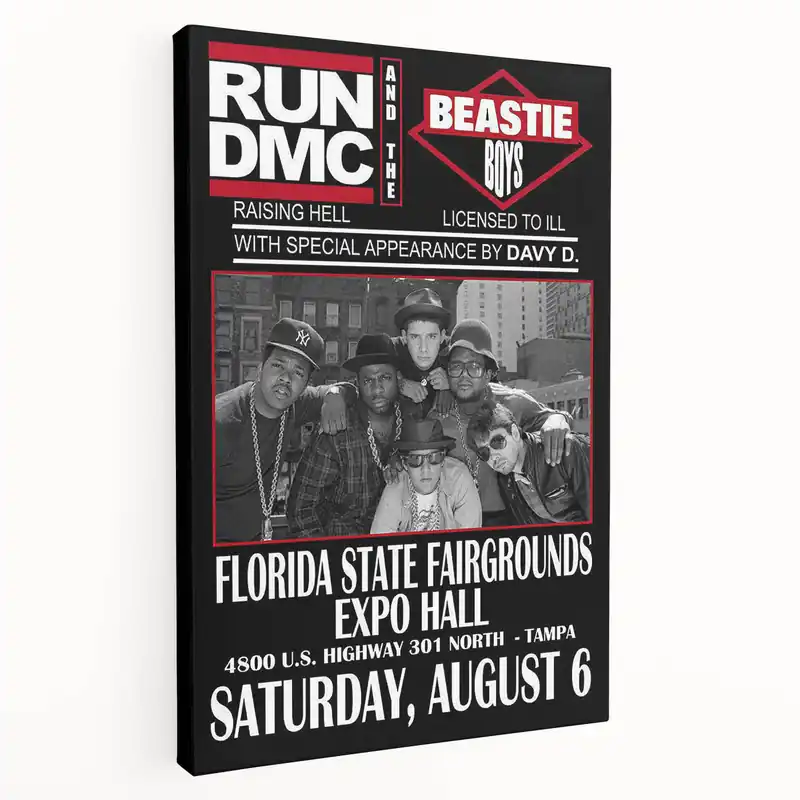 Run-DMC & Beastie Boys Poster – Retro Hip-Hop Wall Art Brand New