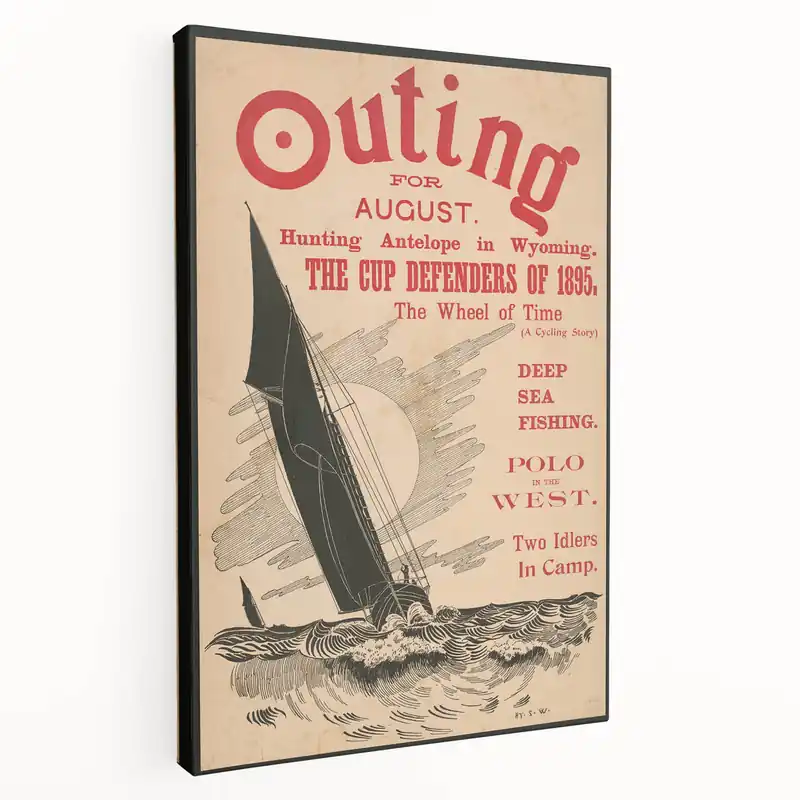 Buy Direct Vintage Outing August Poster – Retro Sailing Travel Art