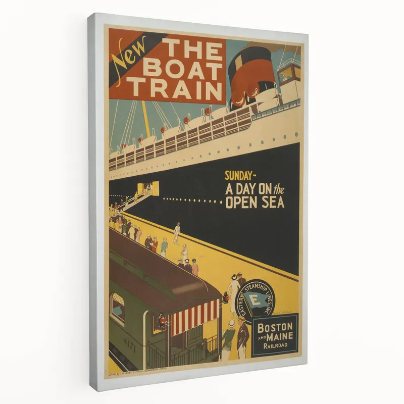 Vintage Travel Poster - The Boat Train Adventure Wall Art Express Delivery