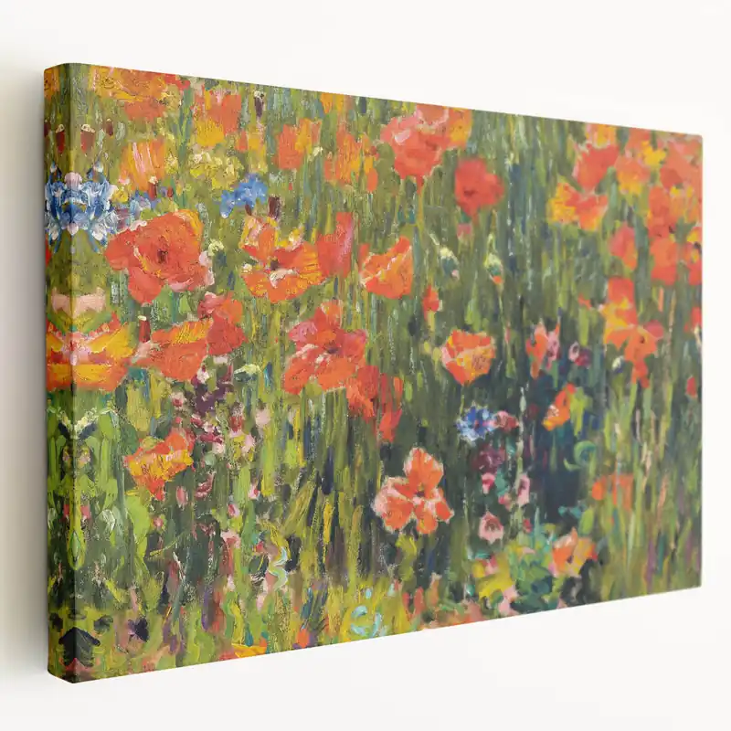 Vintage Floral Art - Bright Poppy Field Canvas Print Buy Direct