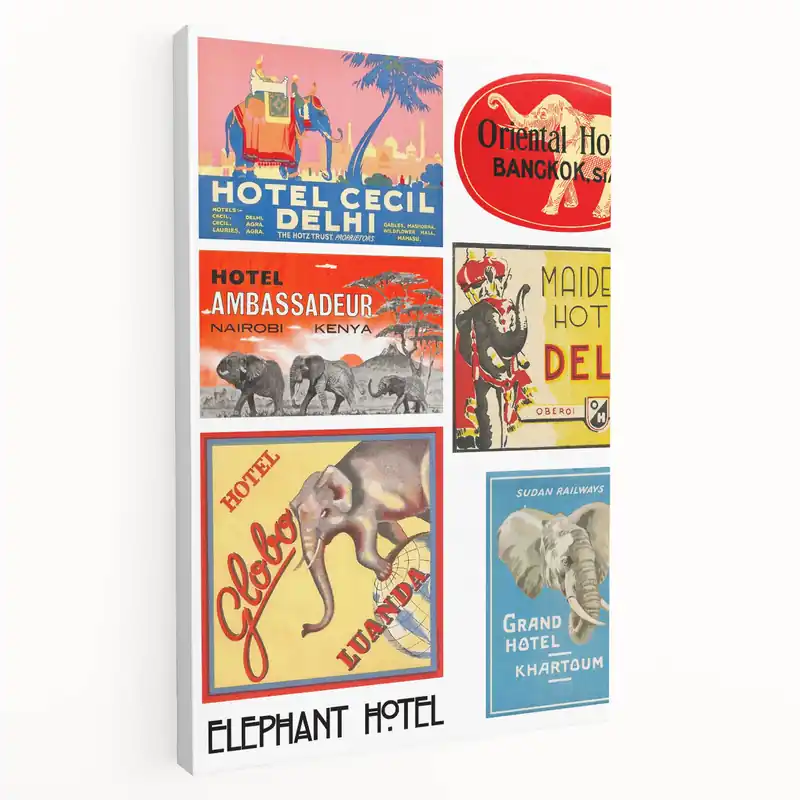 Vintage Travel Poster - Elephant Hotel Collection Premium