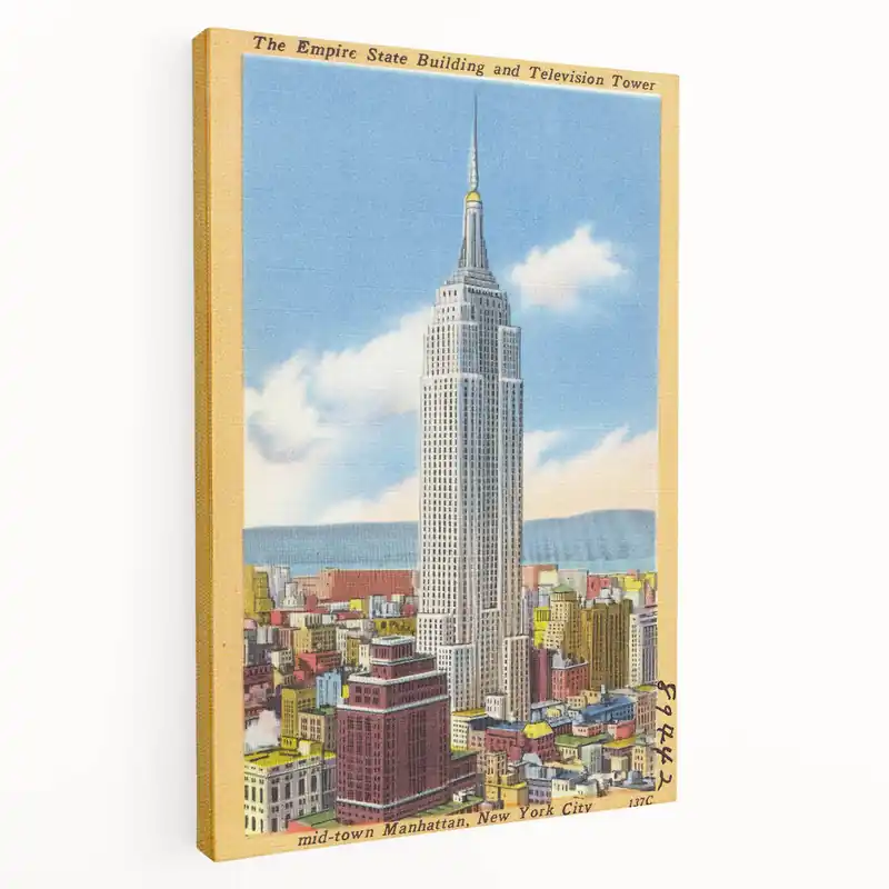 Vintage Travel Poster - Empire State Building, NYC Price Drop