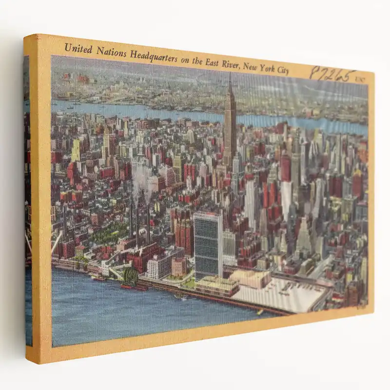 New York City Skyline Poster – Vintage Aerial Travel Art Discount