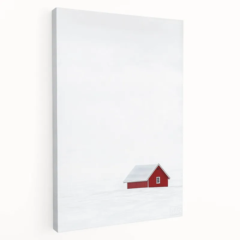 Minimalist Red House Office Wall Art – Modern Winter Décor Factory Price