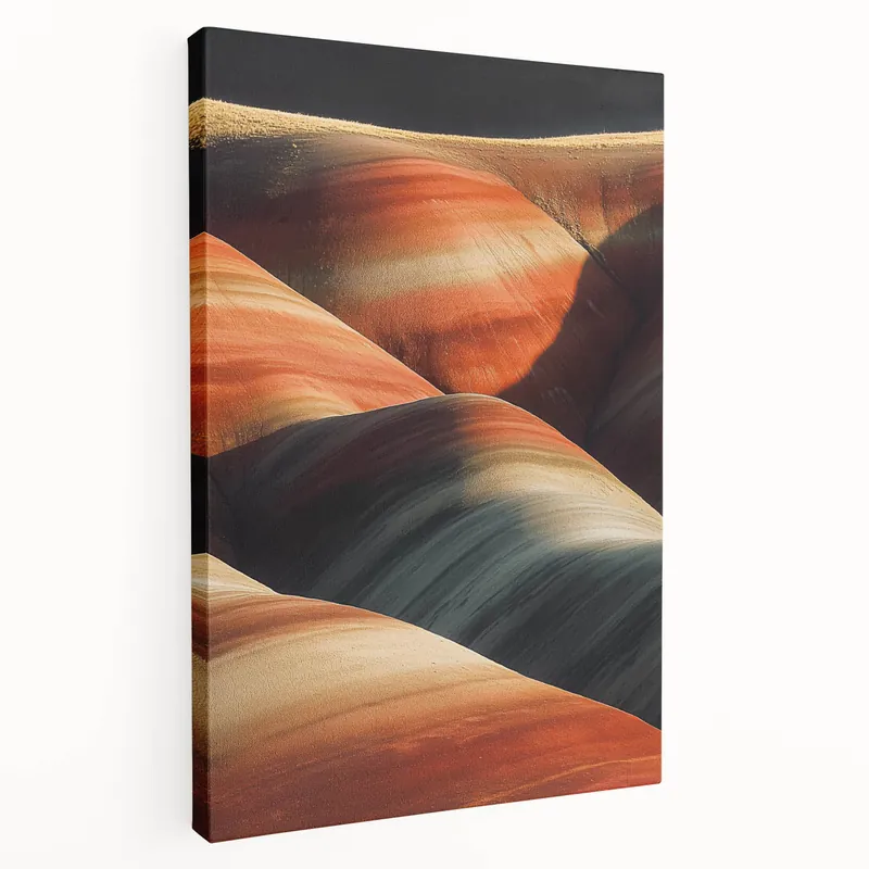 Vibrant Sand Waves - Textured Desert Landscape Canvas Art Free Returns