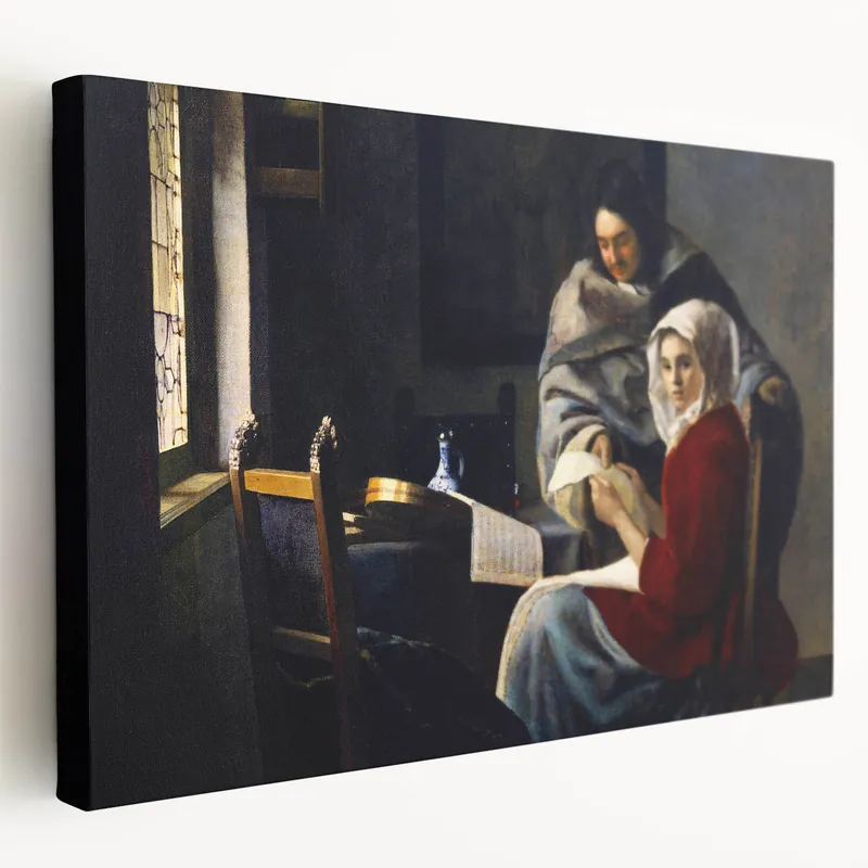 Baroque Art Print - Classic Interior Scene with Red and Gray Tones Express Delivery