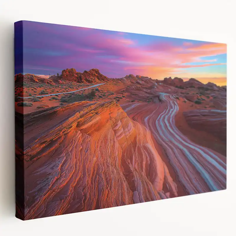 Save Now Vivid Desert Layers - Southwestern Sandstone Sunset Art Print