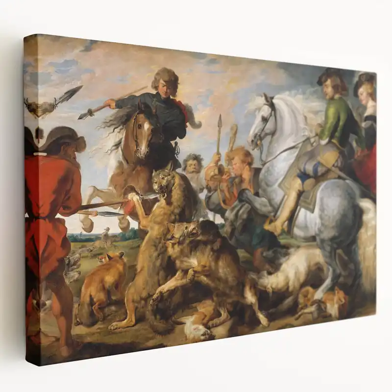Baroque Hunting Scene Wall Art – Dramatic Masterpiece of Action Price Drop