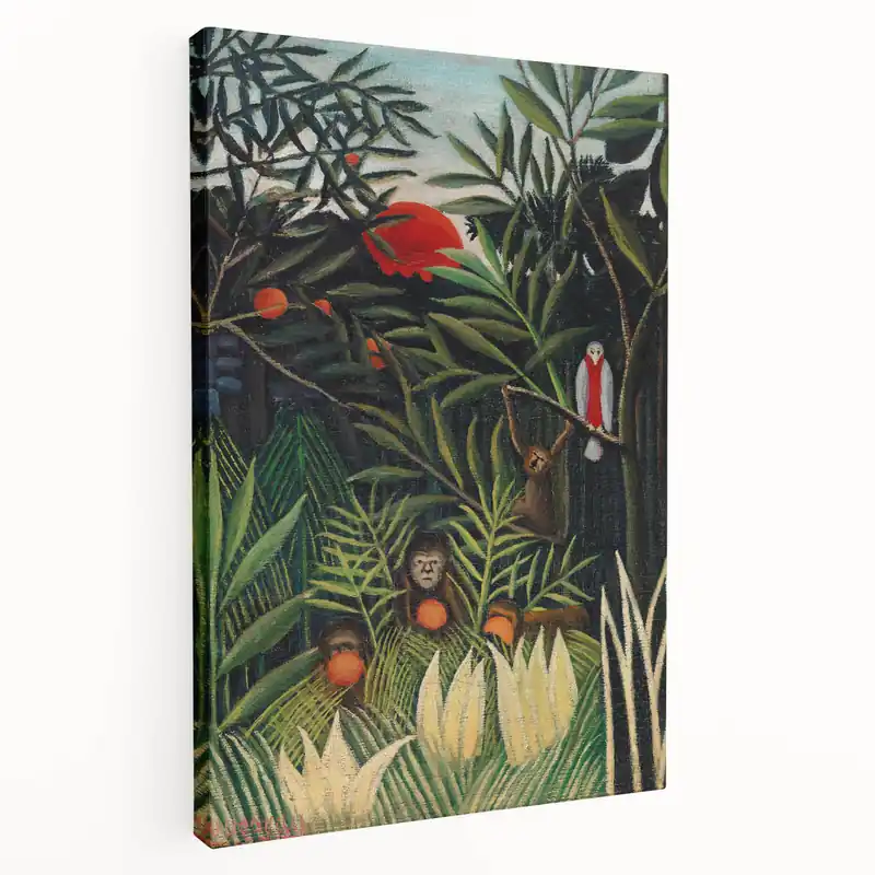 Monkeys and Parrot in the Virgin Forest by Henri Rousseau Modern