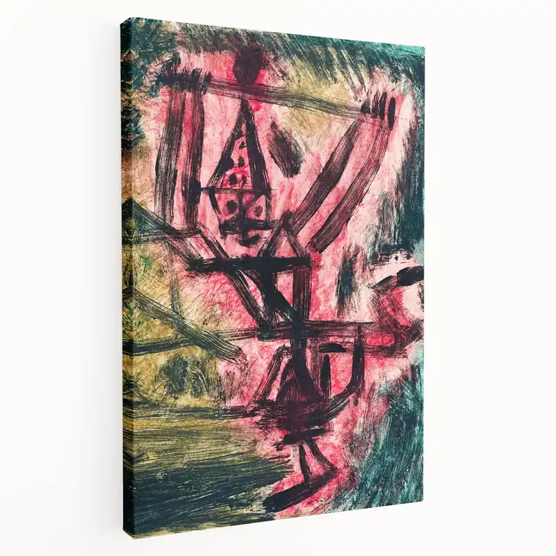 Modern Wall Art - Abstract Fire Clown in Vibrant Contemporary Style Low Price