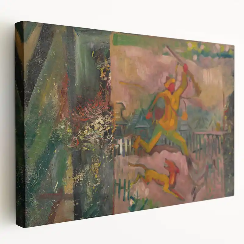 Expressionist Art - Running Hunter with Rifle by Arnold Peter Weisz-Kubínčan Handmade