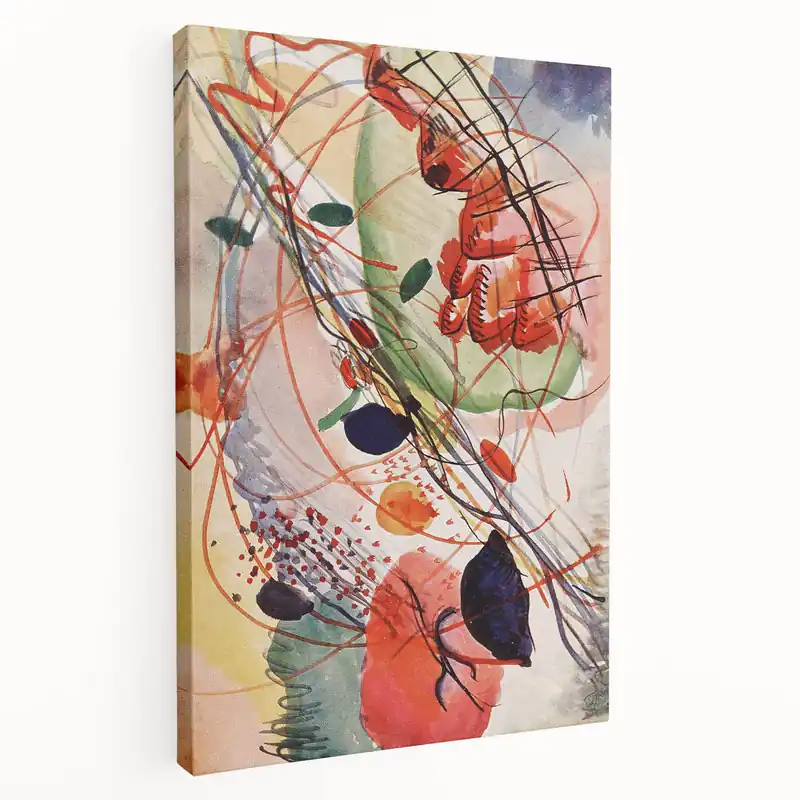 Modern Abstract Art: Vibrant Shapes in Red, Blue, and Yellow Tones No Minimum Order