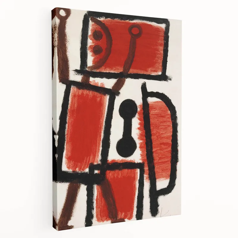 Abstract Modern Art: Minimalist Contemporary Red and Black Painting Flash Sale