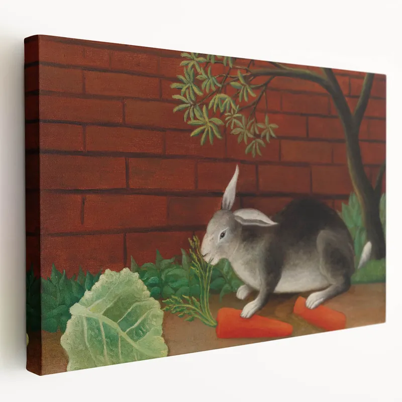 Modern Wall Art - Whimsical Rabbit with Carrots and Cabbage Wholesale