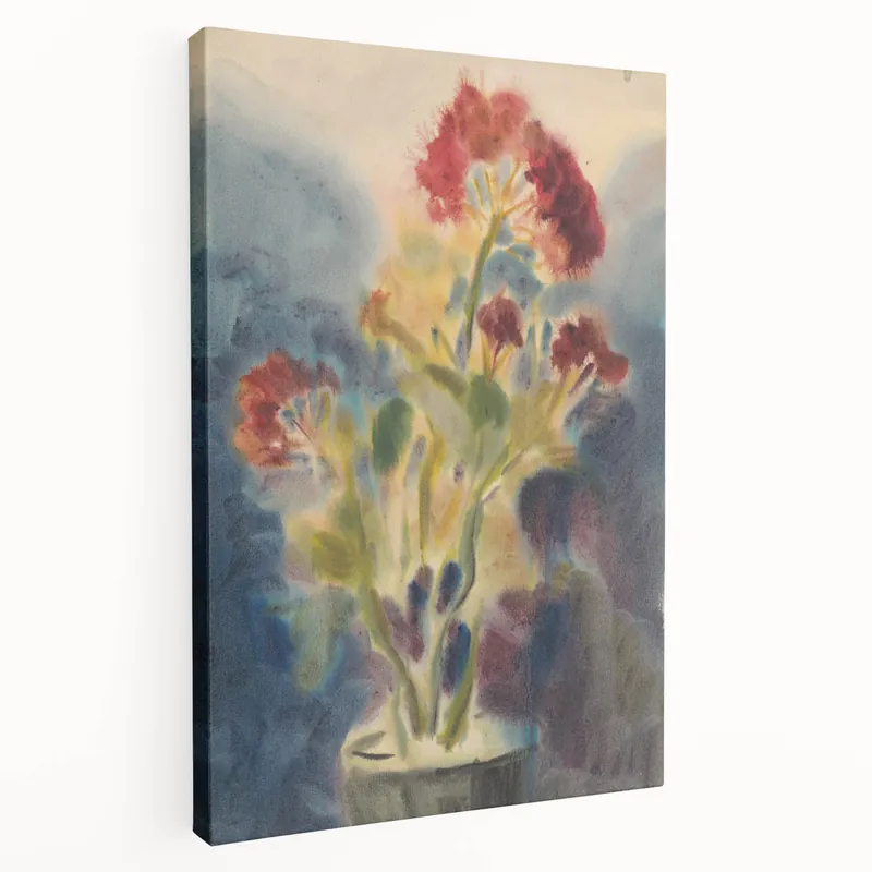Bargain Modern Wall Art: Red Flowers - Vibrant Abstract Floral Watercolor