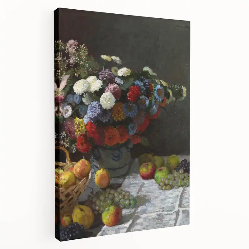 Still Life with Flowers and Fruit - Claude Monet Wall Art Print Limited Time