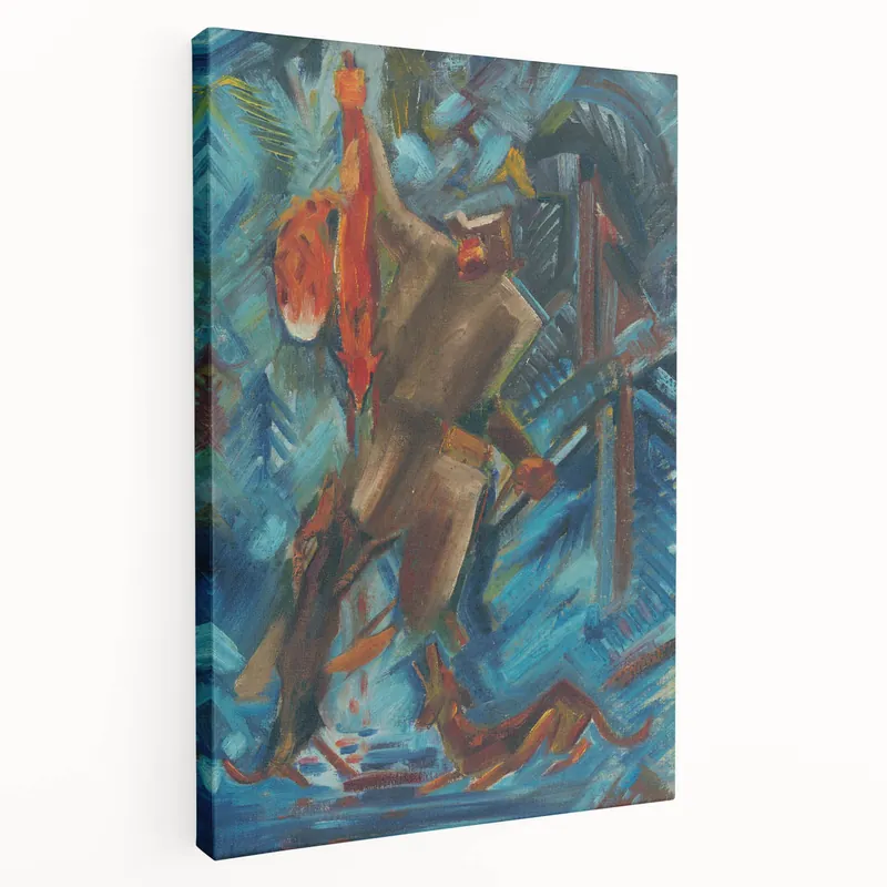 Expressionism Wall Art - Hunter with a Fox by Arnold Peter Weisz Free Shipping