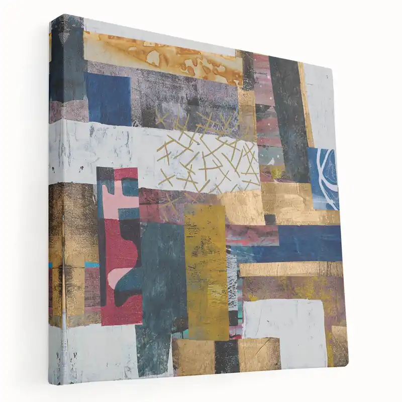 Colorful Collage Abstract Design - Geometric Wall Art Fan Favorite