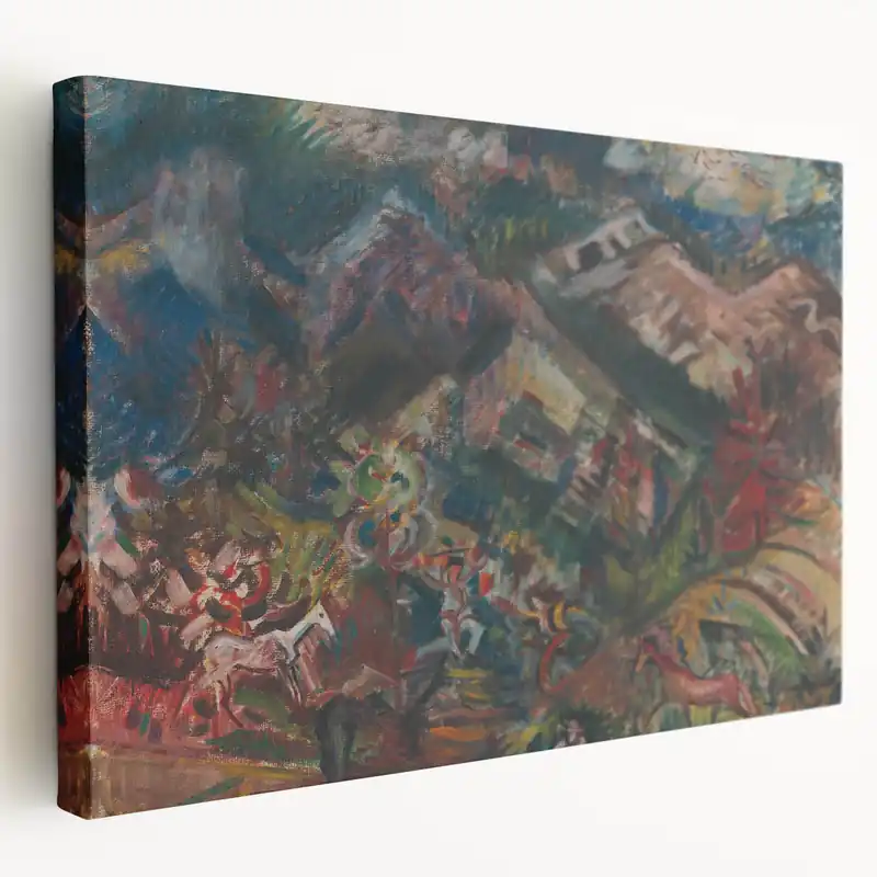 Expressionist Art - Dynamic Horse Herders in Vibrant Landscape Factory Price