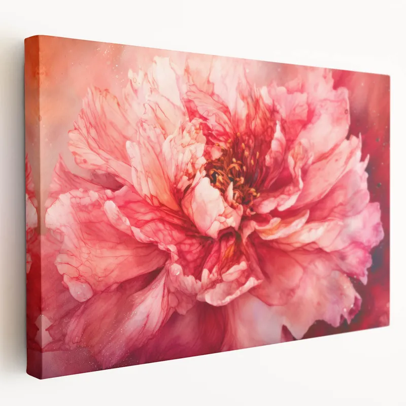 Vibrant Red Peony Abstract Art - Modern Floral Canvas Wall Decor Best Price