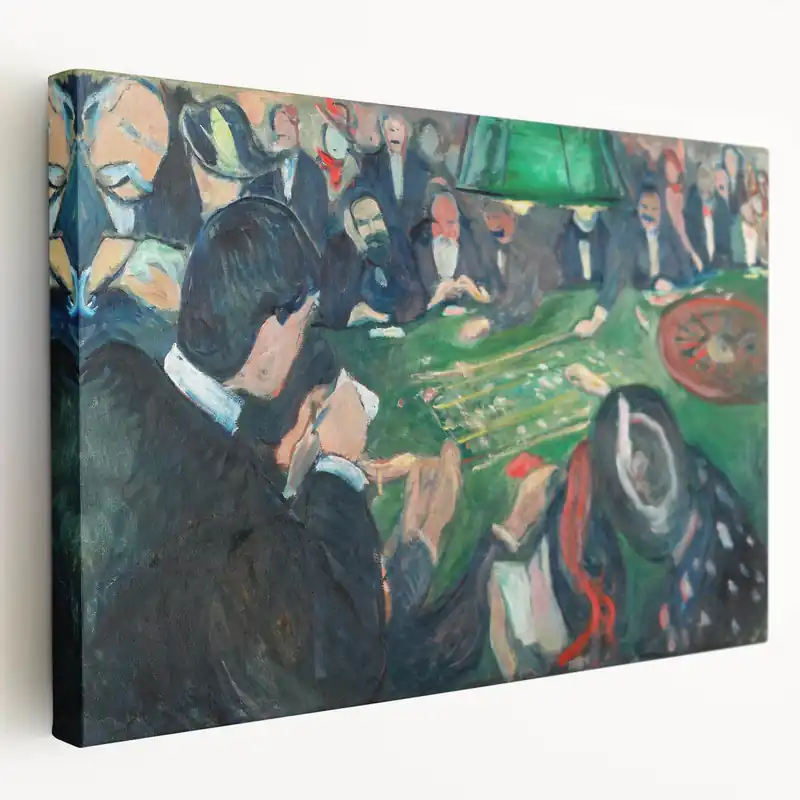 Expressionist Roulette Scene – Vibrant Abstract Casino Canvas Wall Art Professional Grade