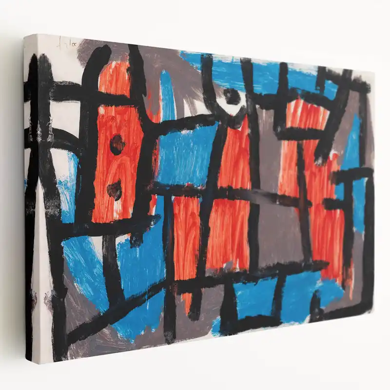 Best Seller Modern Wall Art - Bold Abstract Composition in Red and Blue