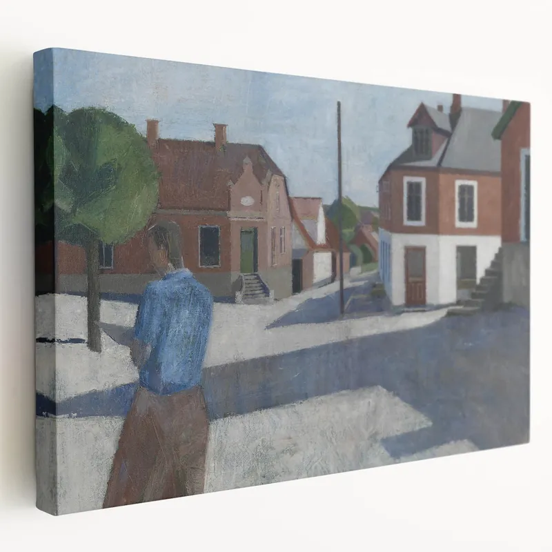 Modern Modern Wall Art - Quiet Street Scene with Figure