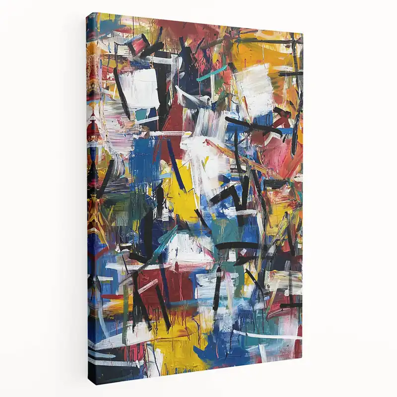 Energetic Multicolor Abstract Splatter Art - Modern Wall Canvas Editor’s Pick