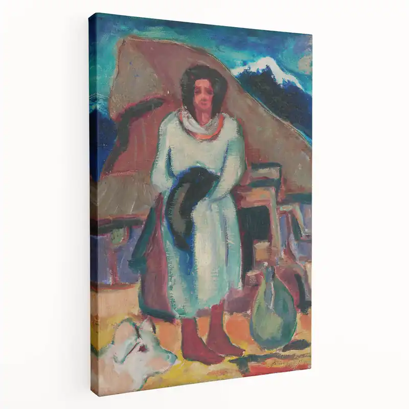 Same Day Shipping Modern Wall Art - Vibrant Village Scene with Abstract Appeal