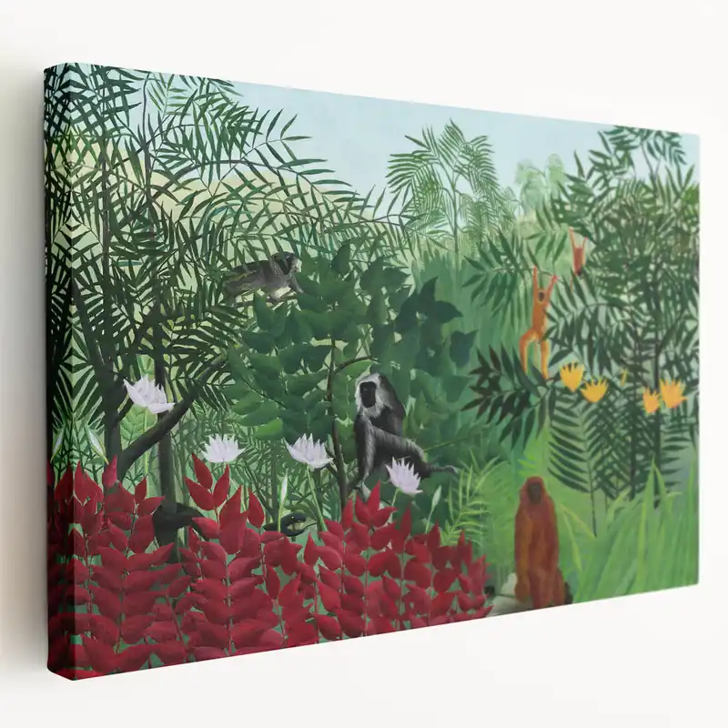 Limited Edition Tropical Forest with Monkeys" Modern Wall Art - Contemporary Jungle Decor