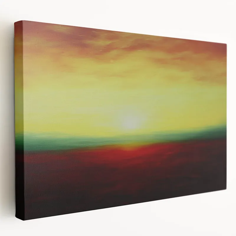 Low Price Abstract Landscape with Vibrant Sunset Colors - Modern Wall Art