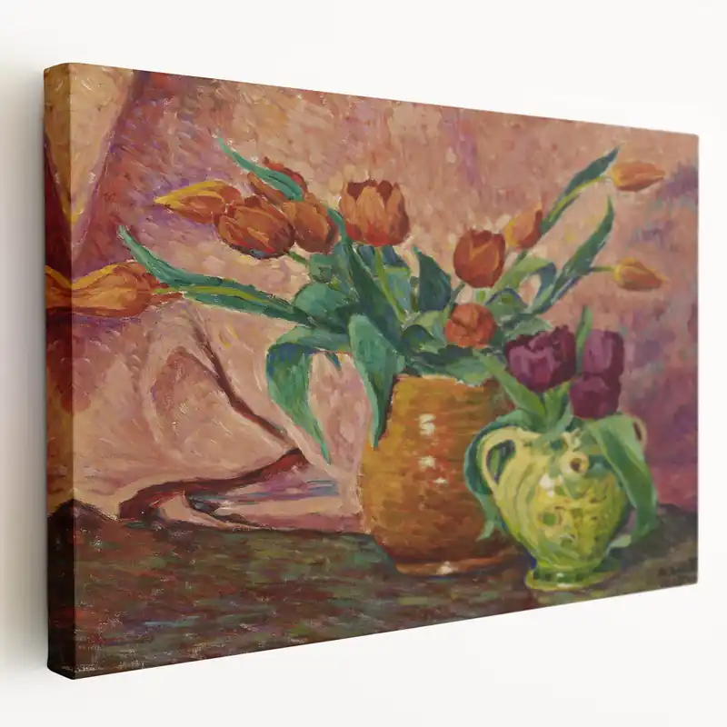 Modern Wall Art - Vibrant Tulip Still Life | Elegant Floral Decor Luxury